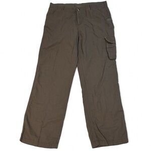 COLUMBIA‎ Linen Cotton Pants Cargo Chino size 14 Brown Hiking Camping Casual